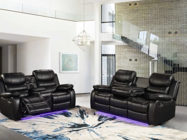 Orlando Black Sofa & Loveseat & Chair