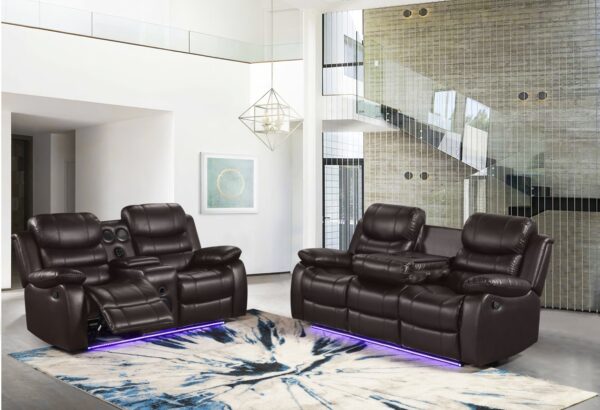 Orlando Brown Sofa & Loveseat & Chair
