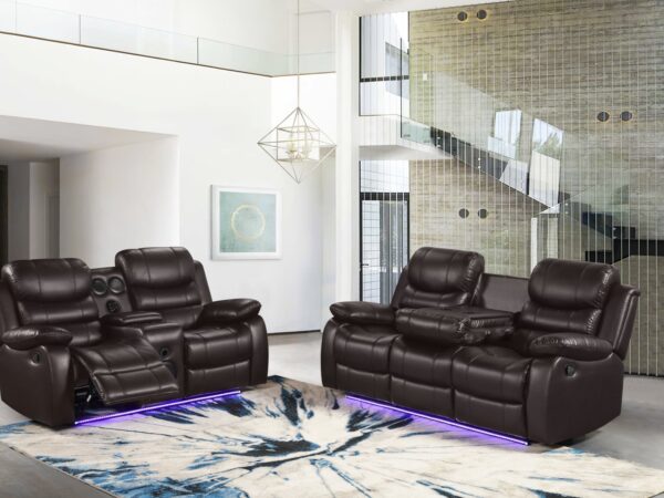 Orlando Brown Sofa & Loveseat & Chair