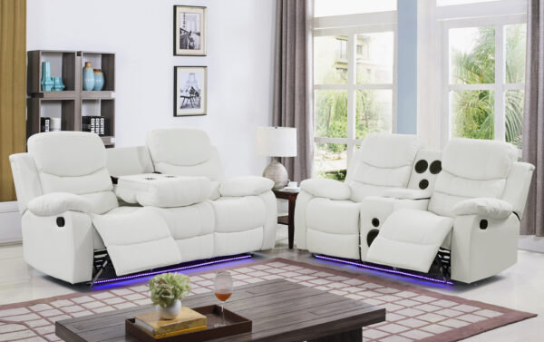 Orlando White Sofa & Loveseat & Chair