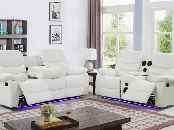 Orlando White Sofa & Loveseat & Chair