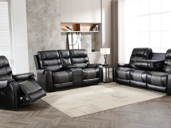 South Sarasota Black Sofa & Loveseat & Chair