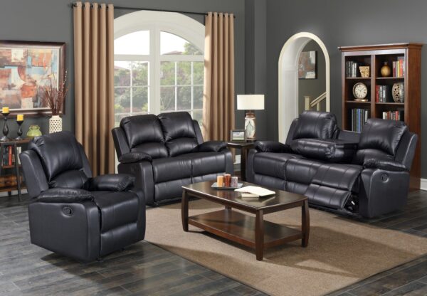 Wesley Black Sofa & Loveseat & Chair