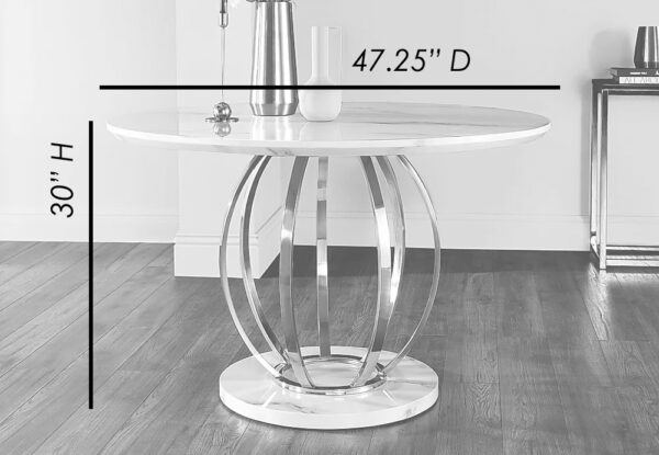 DANNA DINING TABLE WHITE MARBLE TOP