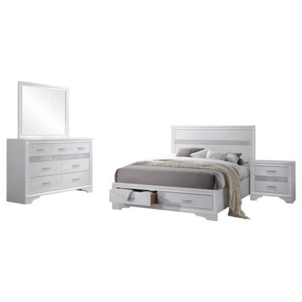 Queen Bedroom Set White Miranda 4-piece