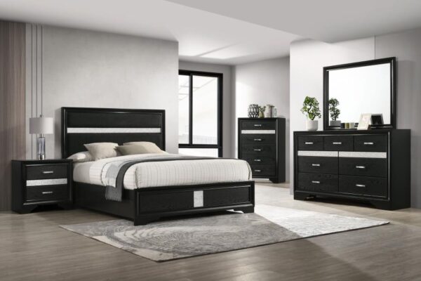 Queen Bedroom Set Black Miranda 4-piece