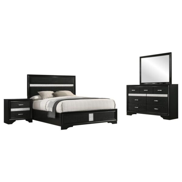 Queen Bedroom Set Black Miranda 4-piece