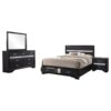 Queen Bedroom Set Black Miranda 4-piece