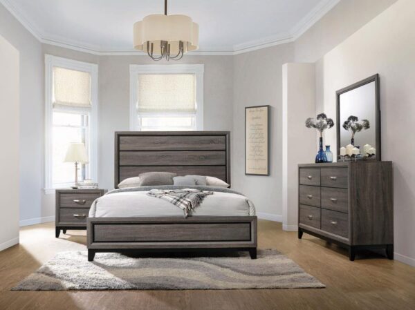 Queen Bedroom Set Grey Oak Watson Four-piece