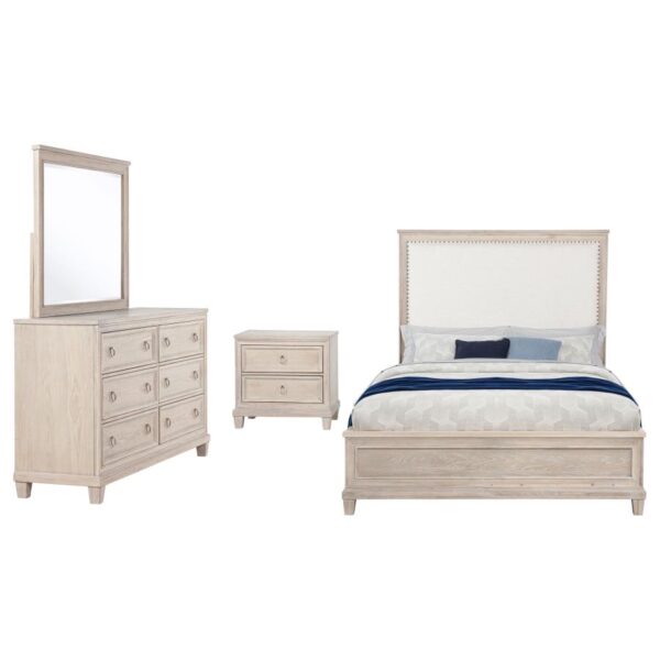 Queen Bedroom Set Washed Oak Pembroke 4-piece