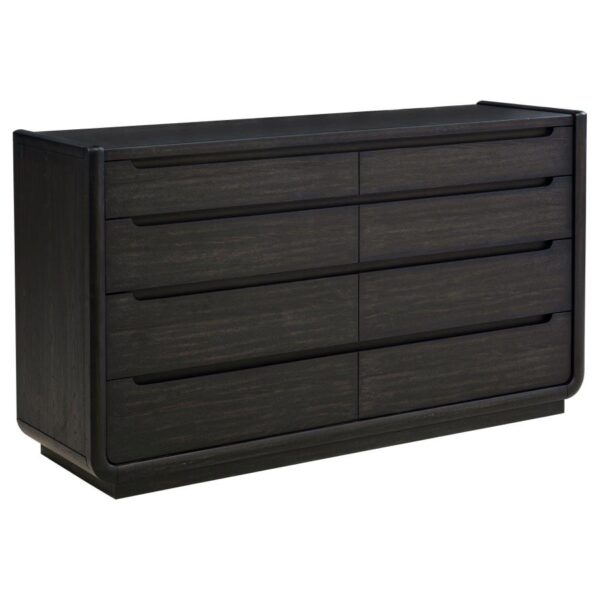 Queen Bedroom Set Burnished Black Leandro 4-piece