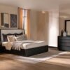 Queen Bedroom Set Burnished Black Leandro 4-piece