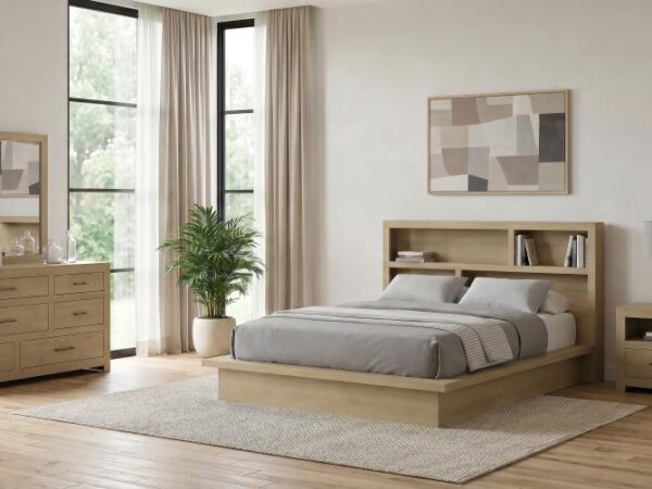 Queen Bedroom Set Light Oak Hendricks 4-piece