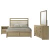 Queen Bedroom Set Light Oak Hendricks 4-piece