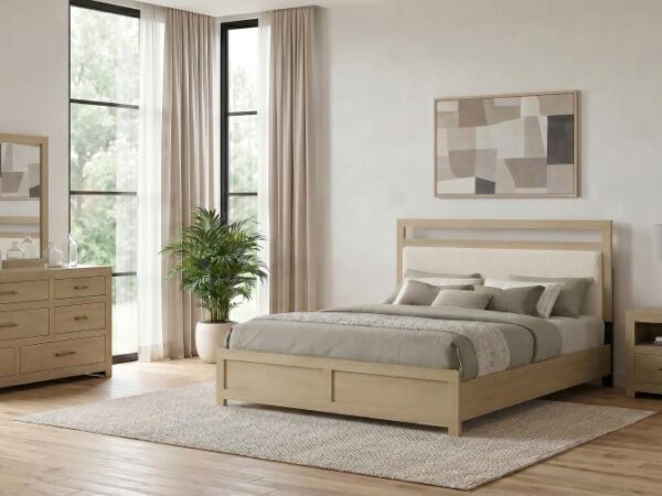 Queen Bedroom Set Light Oak Hendricks 4-piece