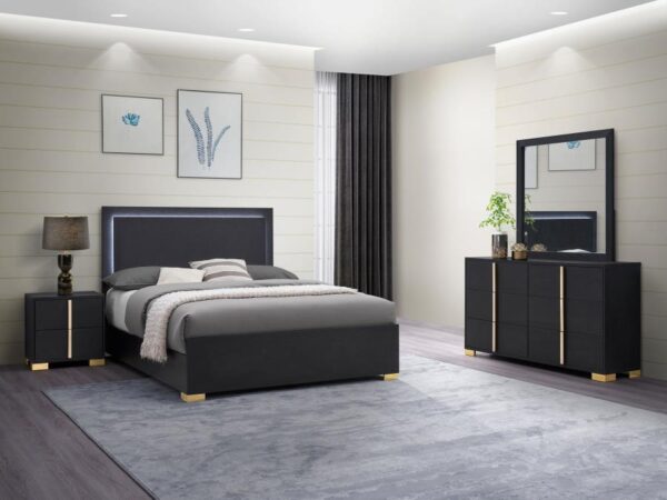 Queen Bedroom Set Black Marceline 4-piece