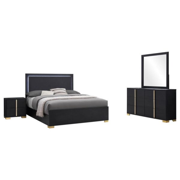 Queen Bedroom Set Black Marceline 4-piece