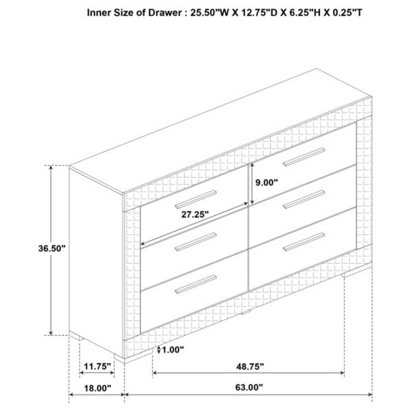 Queen Bedroom Set Grey High Gloss Ives 4-piece