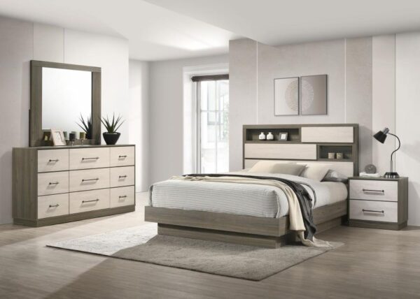 Queen Bedroom Set Grey Oak Fenwick 4-piece