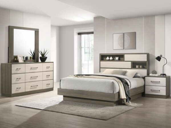Queen Bedroom Set Grey Oak Fenwick 4-piece
