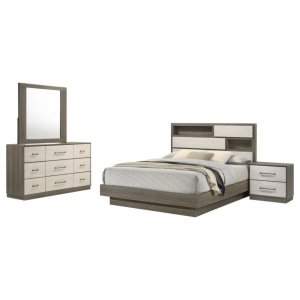 Queen Bedroom Set Grey Oak Fenwick 4-piece