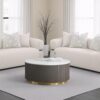 2-piece Fabric Upholstered Round Arm Sofa Set Beige