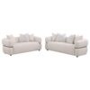 2-piece Fabric Upholstered Round Arm Sofa Set Beige
