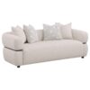 2-piece Fabric Upholstered Round Arm Sofa Set Beige