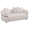 2-piece Fabric Upholstered Round Arm Sofa Set Beige