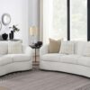 2-piece Boucle Upholstered Sloped Arm Sofa Set Latte