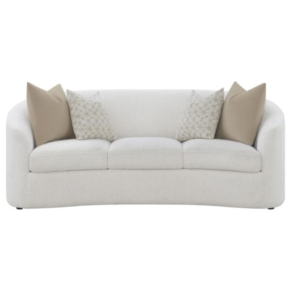 3-piece Boucle Upholstered Sloped Arm Sofa Set Latte