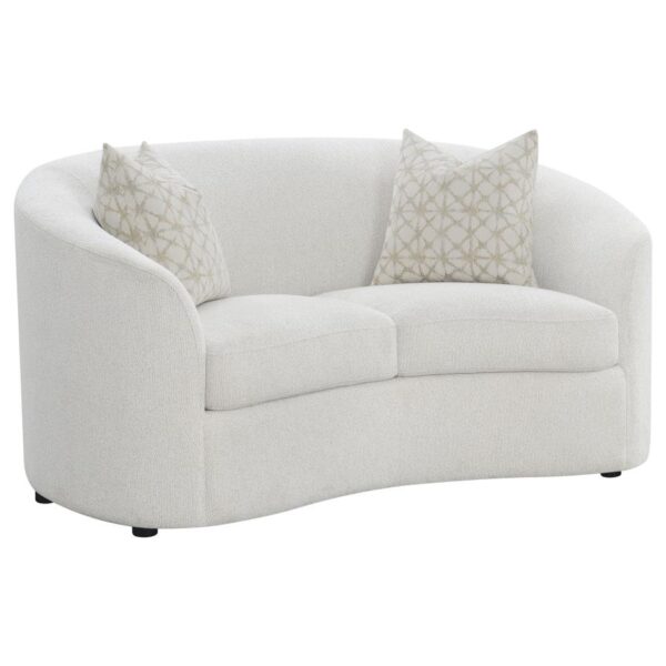 3-piece Boucle Upholstered Sloped Arm Sofa Set Latte