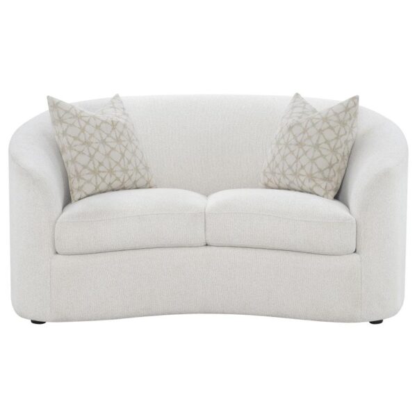 3-piece Boucle Upholstered Sloped Arm Sofa Set Latte