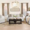 3-piece Boucle Upholstered Sloped Arm Sofa Set Latte