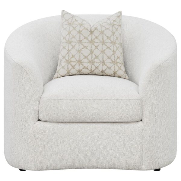 3-piece Boucle Upholstered Sloped Arm Sofa Set Latte