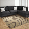 3D SHAGGY Rug Winding Brown Beige