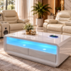 Belliza Smart LED Coffee Table with Wireless Charger & Bluetooth Speaker
