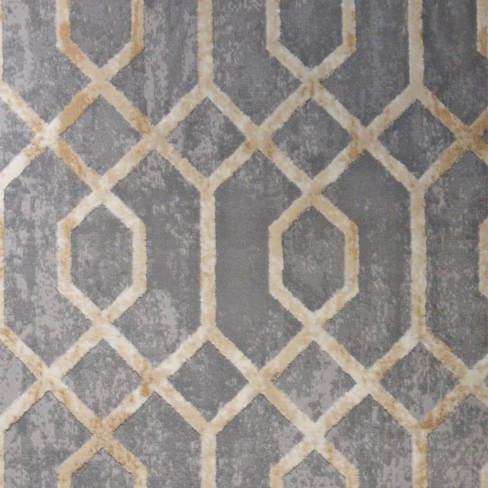GREY ALVITA Collection Gray and Gold Rug