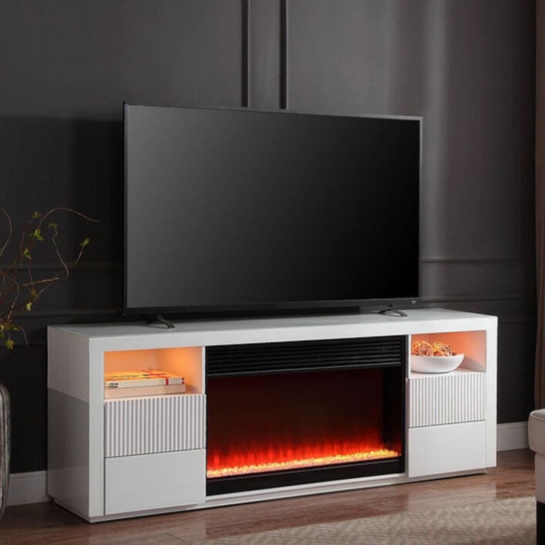 TV stand with fireplace