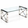 Chrome & Glass X-Base Coffee Table