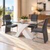 Modern Glass Dining Set – 5 Pieces