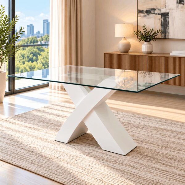 Modern Glass Dining Set – 5 Pieces