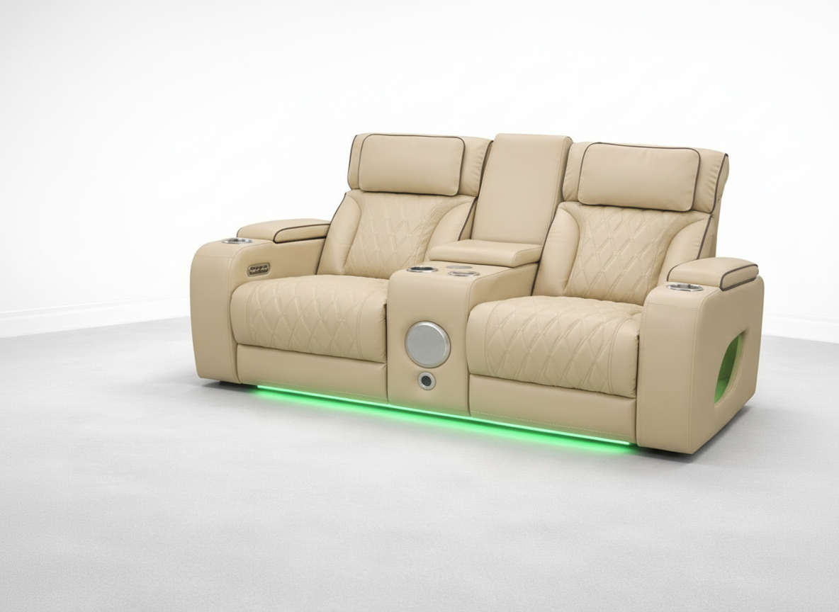 Isabella Cream Loveseat Power Recliner