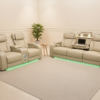 Isabella Cream Power Reclining Sofa & Loveseat Set