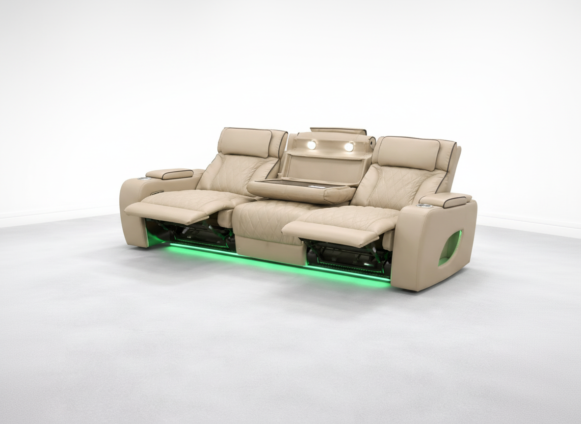 Isabella Cream sofa Power Recliner