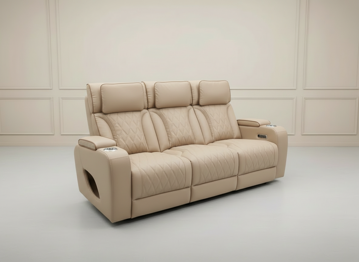 Isabella Cream sofa Power Recliner