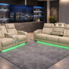 Isabella Cream Power Reclining Sofa & Loveseat Set
