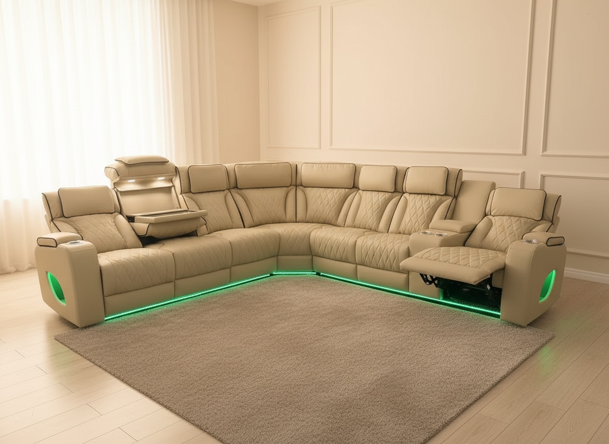 Mary Cream Power Reclining Sectional
