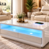 Belliza Smart LED Coffee Table with Wireless Charger & Bluetooth Speaker
