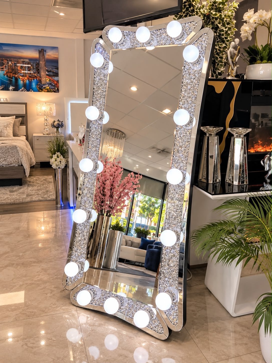 Belliza GD023 Crystal LED Full-Length Floor Mirror